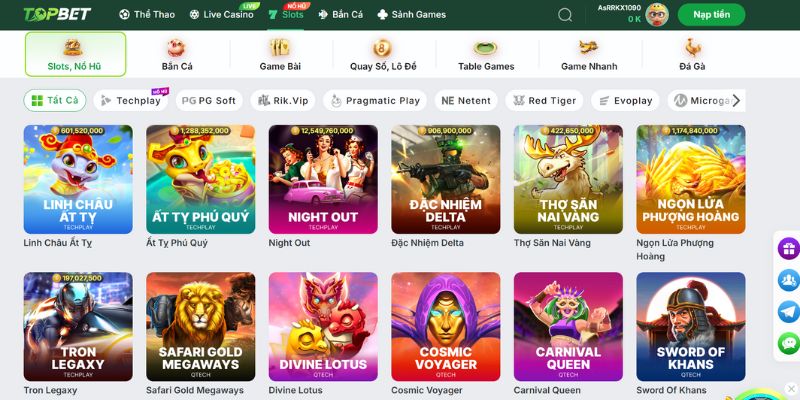 TOPBET - Sự Lựa Chọn Hàng Đầu Cho Game Thủ Việt Nam 3 Khám phá thông tin về sảnh nổ hũ tại TOPBET