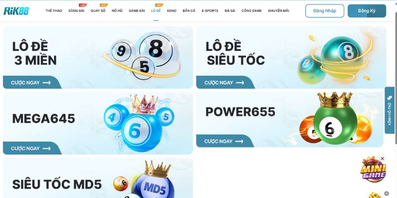 Tìm hiểu về sảnh game lô đề tại nhà cái RIK88