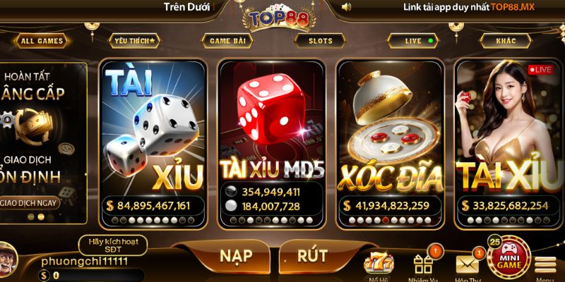 TOP88 - Cổng Giải Trí Uy Tín | Nạp Rút Nhanh Từ 1 Đến 2 Phút 4 Danh mục trò chơi tại TOP88 phong phú, đa dạng